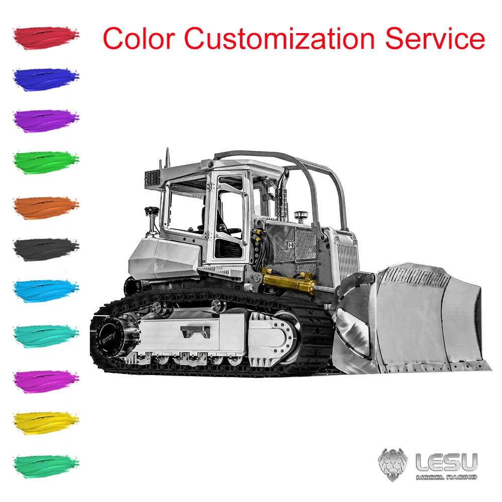 IN STOCK LESU 1:14 RC Hydraulic Bulldozer Aoue 850K Black Track Dozer