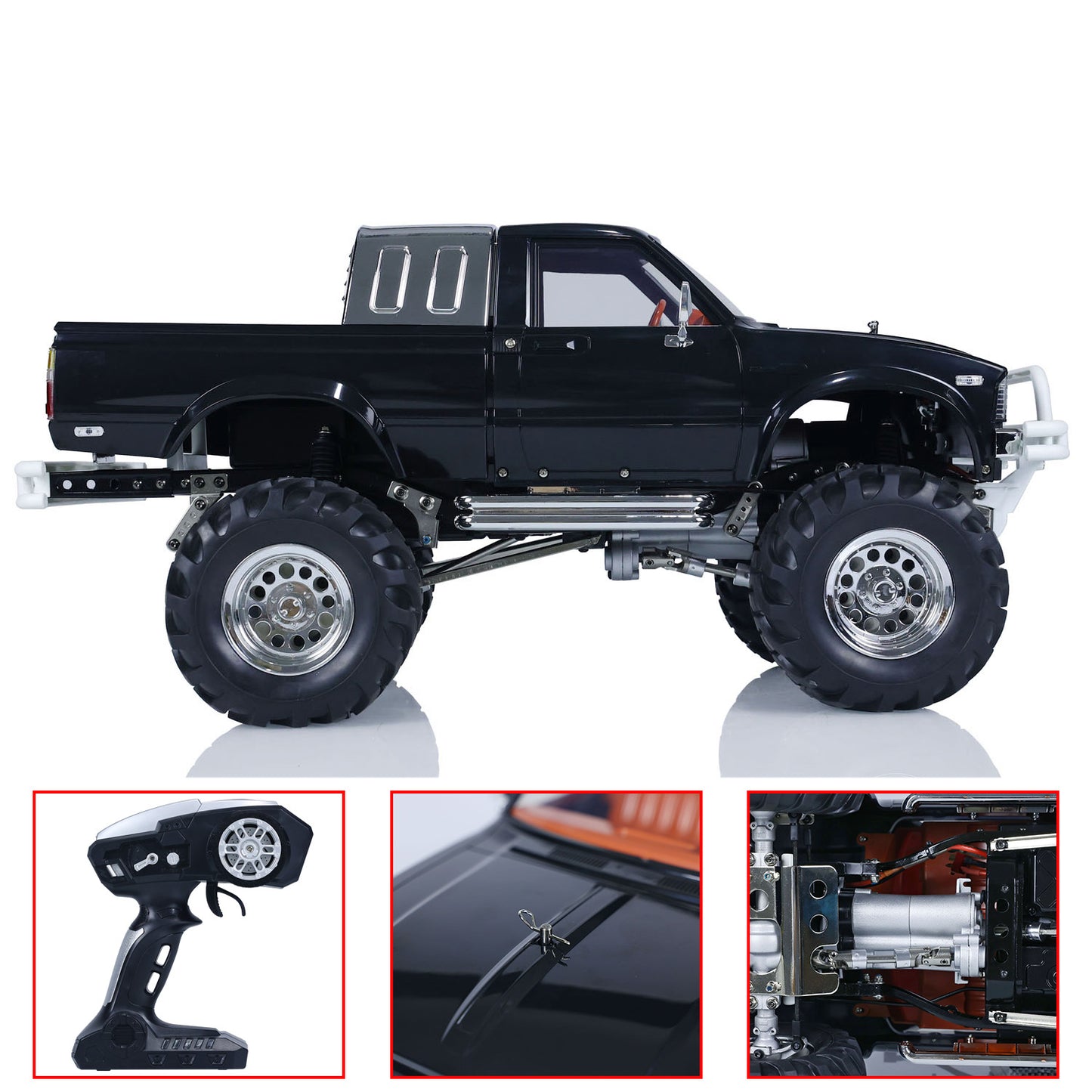 US Stock HG 1/10 RC Pickup Model 4*4 Rally Car Series Car Racing Crawler 2.4G RTR Black