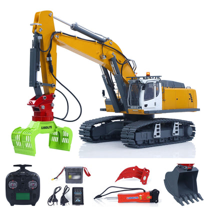 US STOCK KABOLITE 1/18 K962 100S Remote Control Hydraulic Excavator RC Digger Electric Claw Ripper Hammer Construction Car Machine Toys