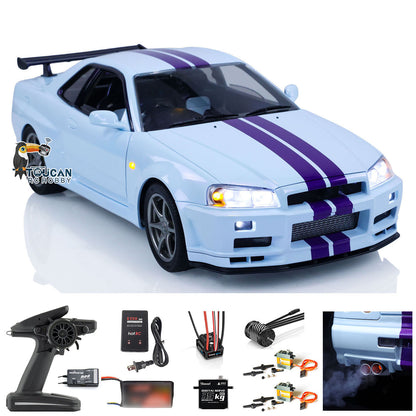 US STOCK Capo 4WD 1/8 RC Racing Car R34 4x4 High Speed Metal RTR Drift Cars Sound Smoking