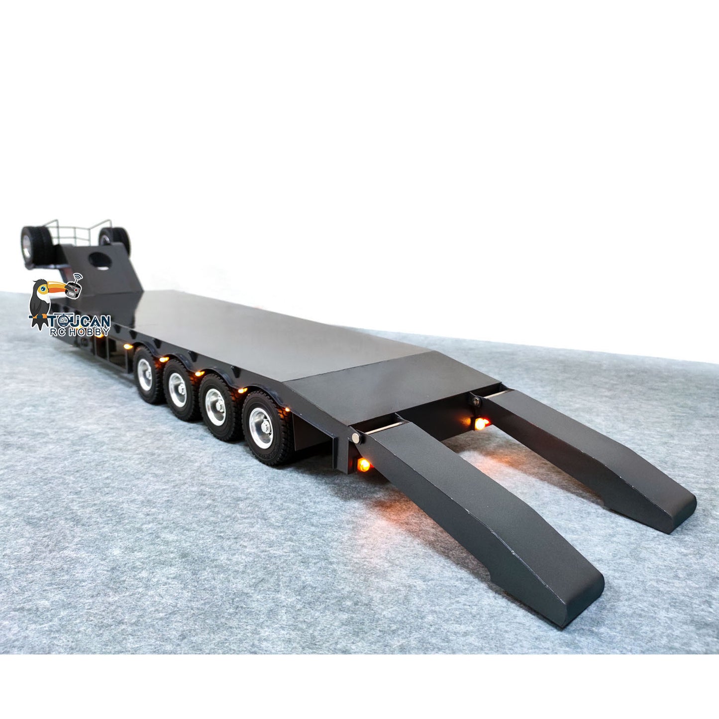 Metal 4 Axles Trailer for 1/14 JDM 189 RC Tractor Truck