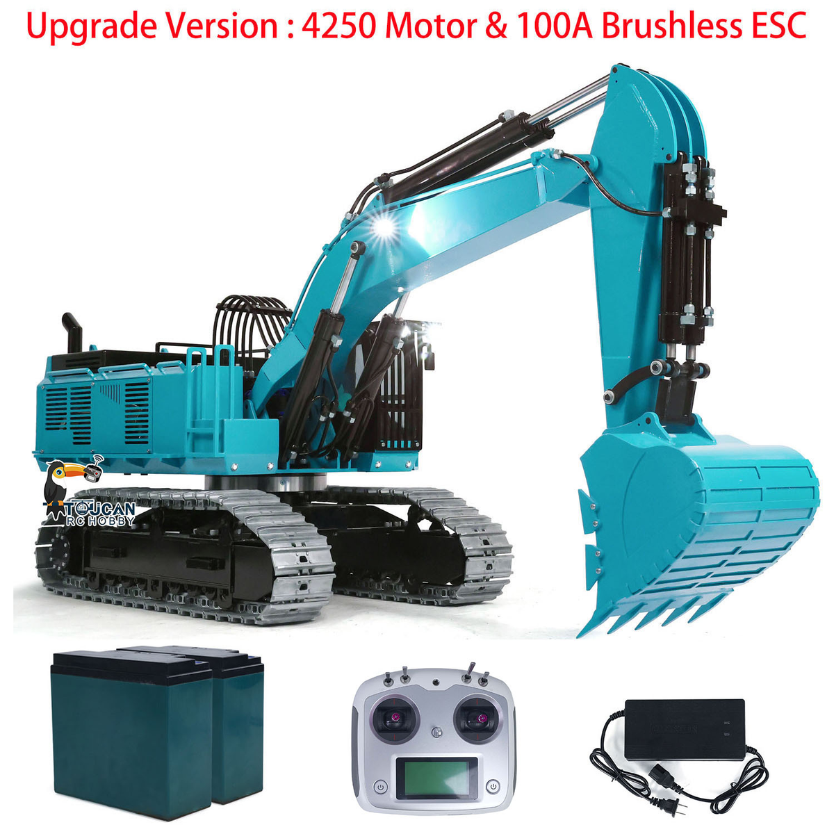 TOUCAN RC HOBBY 1/8 385CF Metal Hydraulic RC Excavator RTR 150KG Heavy Duty Remote Control Diggers Ready to Run Upgraded Version Models