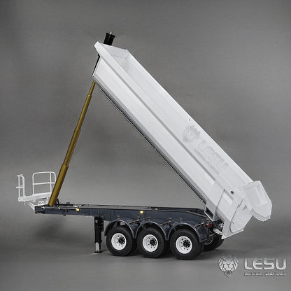 Metal LESU 3Axles 1/14 Hydraulic Dump Trailer for RC Tractor Truck DIY TAMIYA