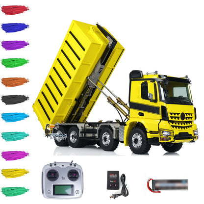 LESU 1/14 Camion à benne basculante hydraulique RC en métal avec benne basculante et benne basculante RTR I6S