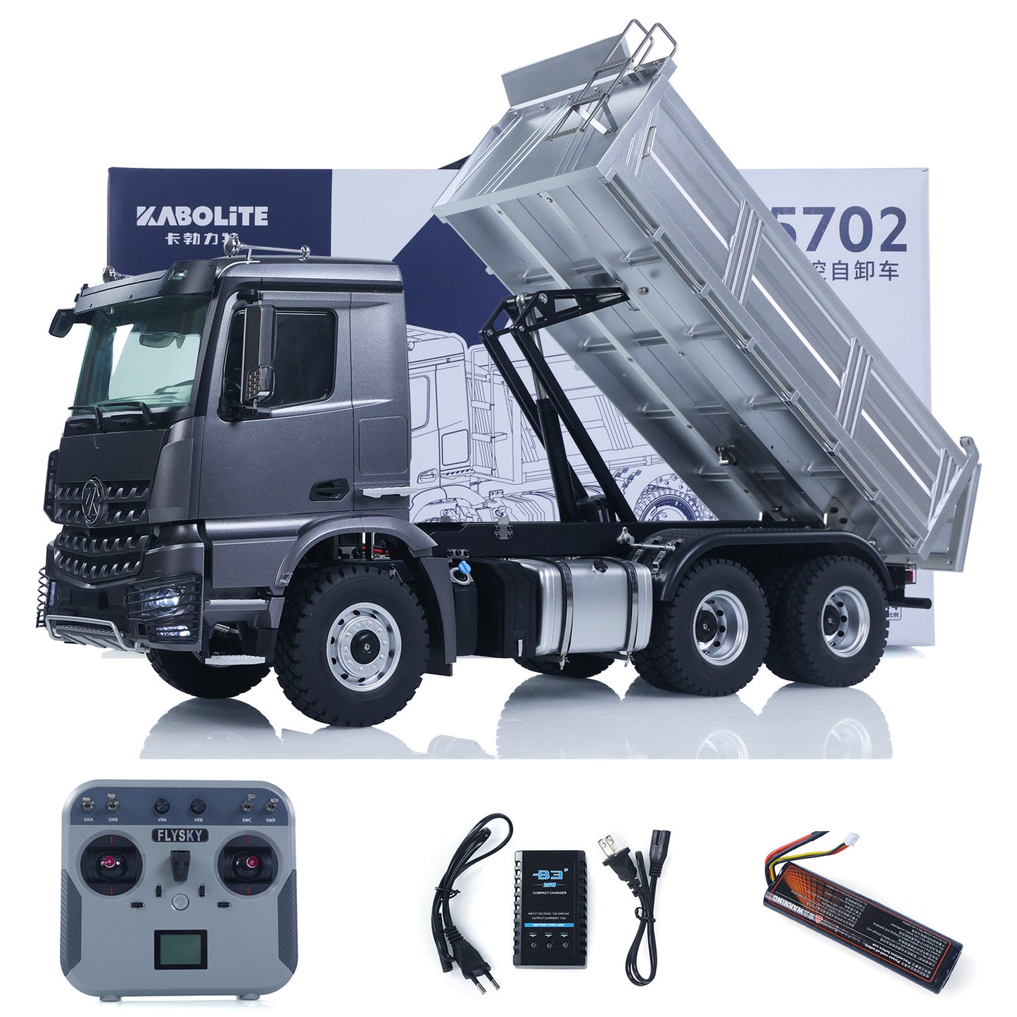 1/14 2.4G Remote Control Electric Lifting Dumper 5702 Model 6*6 Tipper Vehicle 2Speed Sound Light Motor RTR Car Gifts Adults
