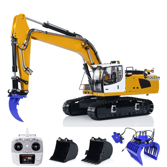 MTM 1/14 946 RC 2 Arms Metal ARTR Hydraulic Tracked Excavator Digger With Ripper Grab Bucket
