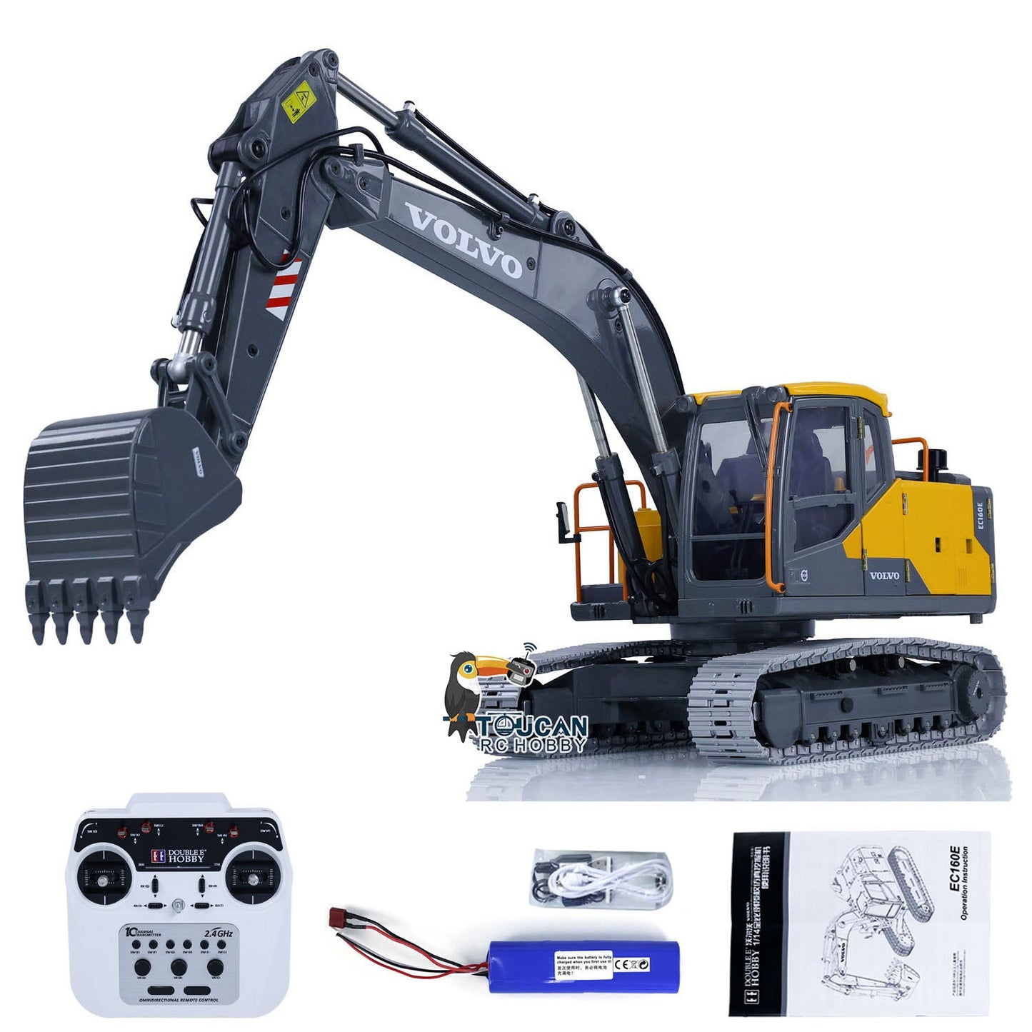 1:14 Double E E010 Volvo EC160E Electric RTR RC Excavator