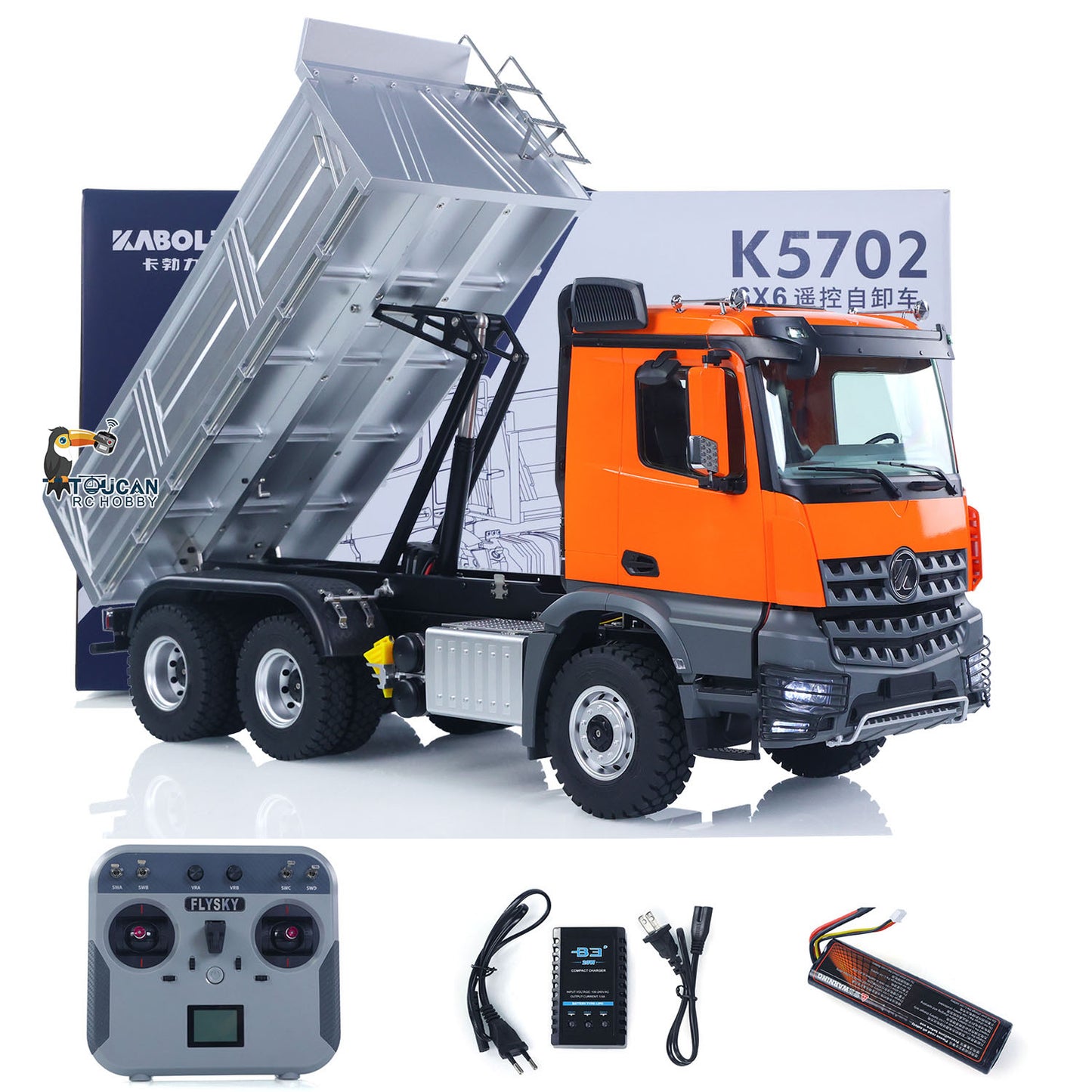 1/14 2.4G RC Electric Lifting Dumper 5702 Model 6*6 Tipper Vehicle 2Speed Sound Light Motor RTR Car Gifts Adults