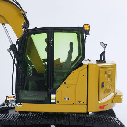 Metal 1/14 RC Hydraulic Excavator C308 Radio Controlled Digger Construction Vehicle RTR Model Flysky ST8 Radio Battery