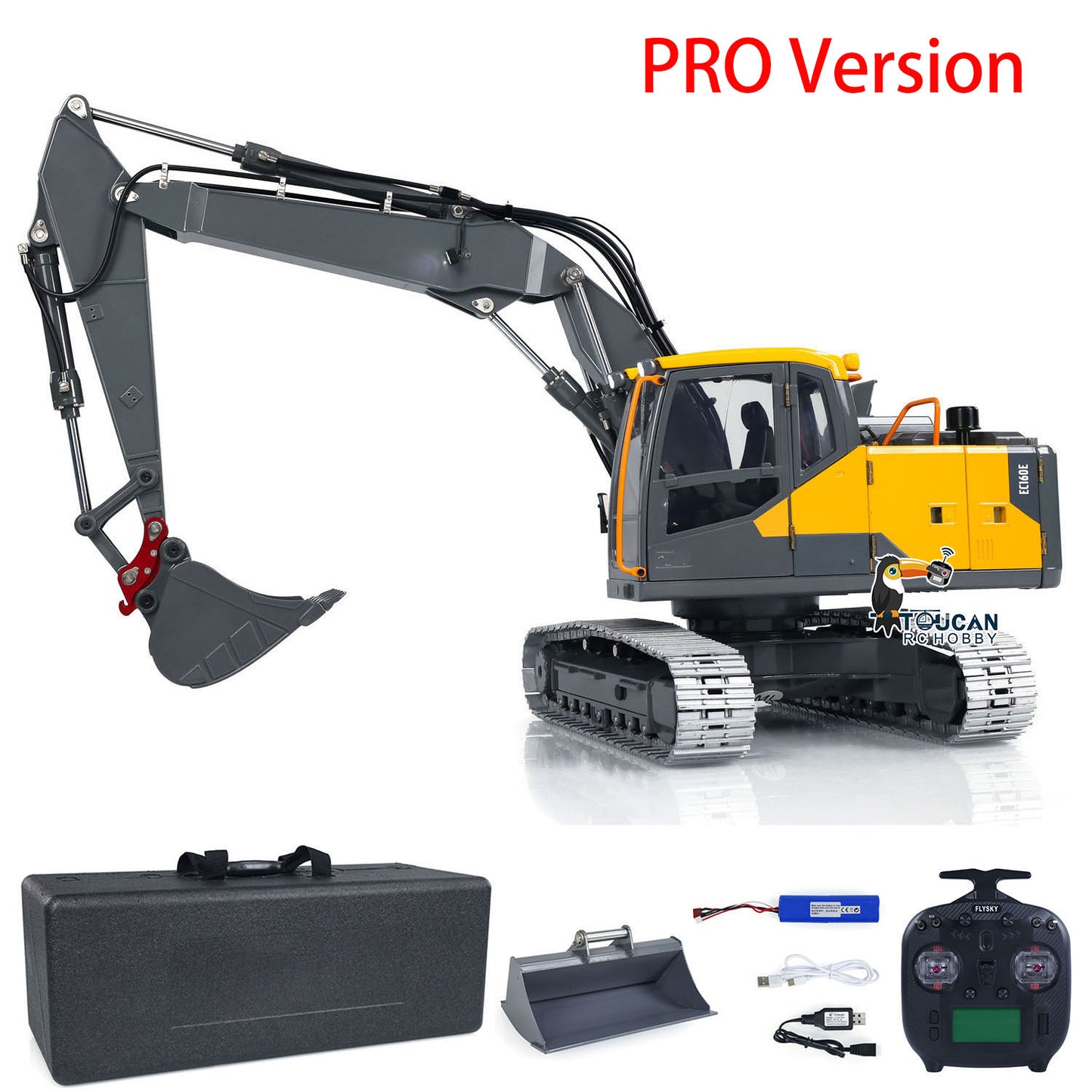 1:14 RC Hydraulic 3 Arms Excavator 160 Metal Remote Control Digger