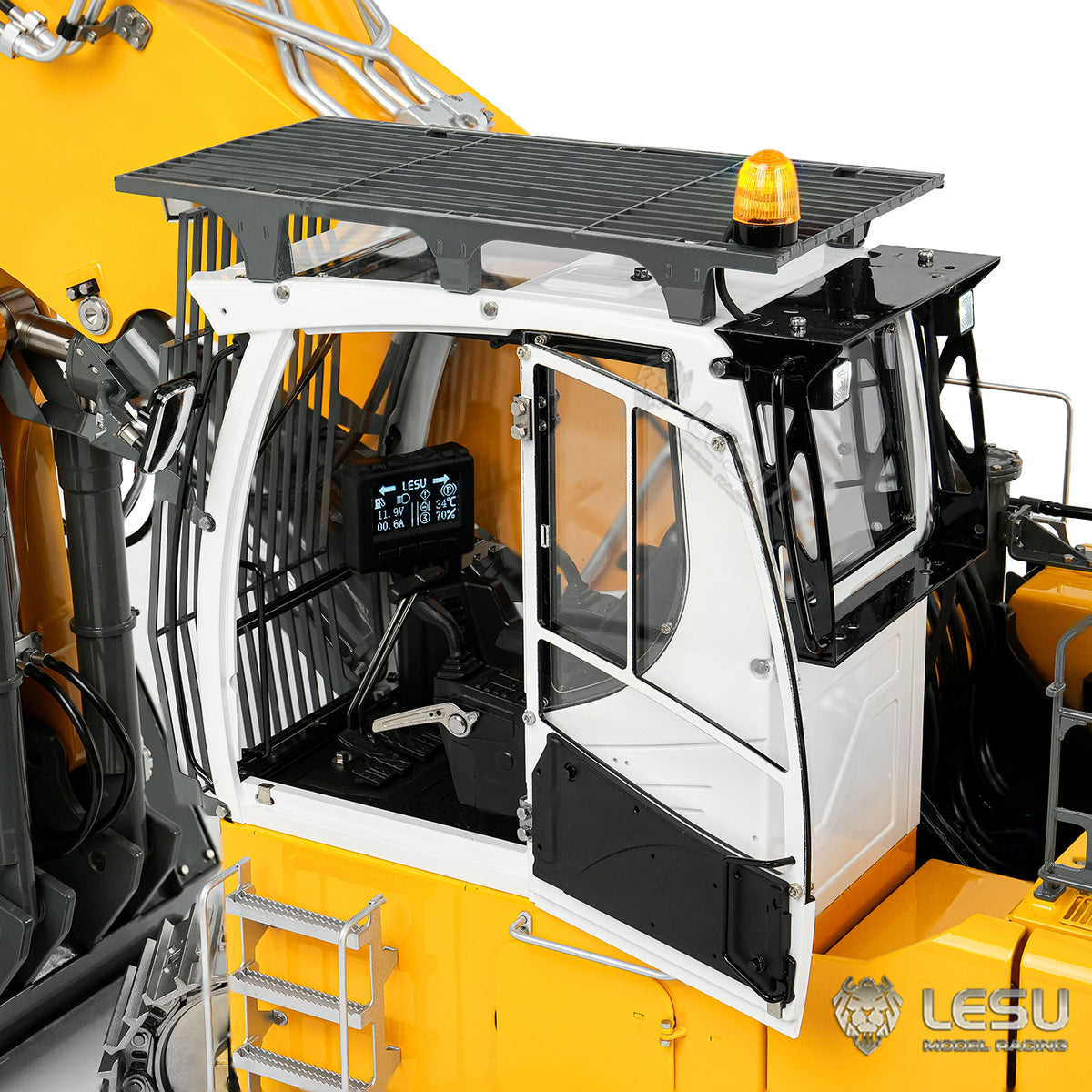 LESU LR956 1/14 Metal RC Hydraulic Front Shovel Excavator B0031 Dual Pumps KIT/PNP/RTR Digger with 7CH Valve Light System Simulated GPS