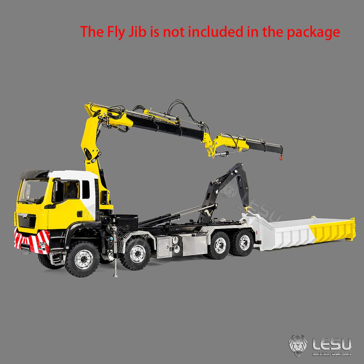 LESU 1/14 Metal RC Hydraulic Hook Lift Dumper Z0124/Z0125 8x8 Crane Dump Truck Model with 3 Speed Transmission LED Lights Sound System