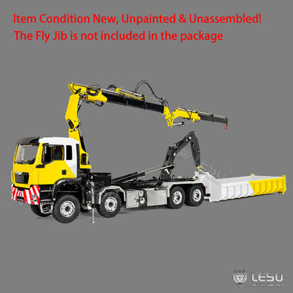 LESU 1/14 Metal RC Hydraulic Hook Lift Dumper Z0124/Z0125 8x8 Crane Dump Truck Model with 3 Speed Transmission LED Lights Sound System