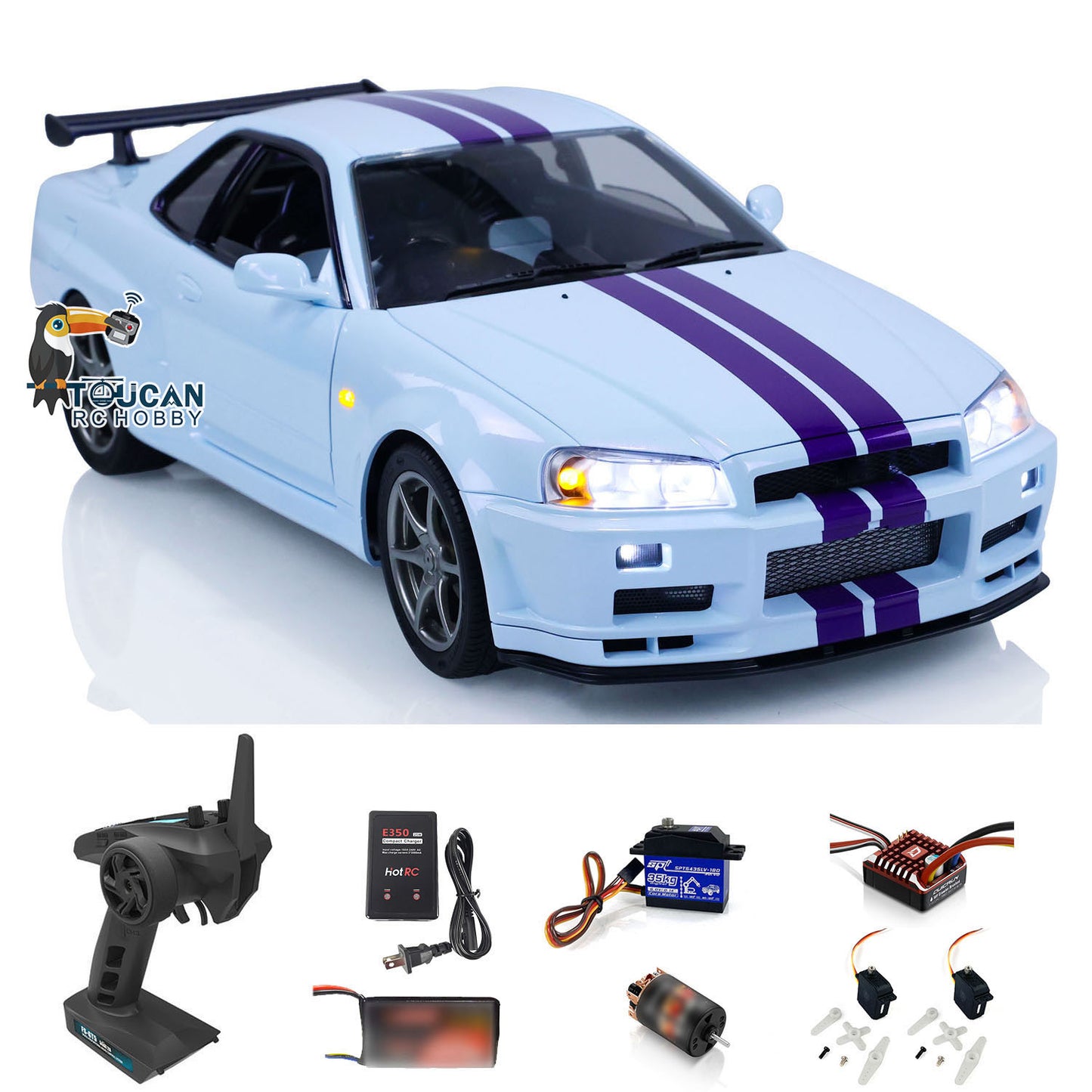 IN STOCK Capo 1/8 RTR 4x4 4WD R34 Assembled Painted RC Racing Drifting Car With Brushed Motor ESC