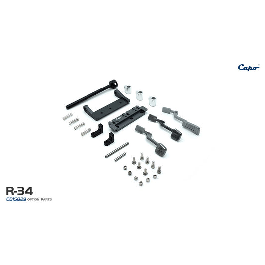 Pédale d'accélérateur et d'embrayage simulée, poulie de courroie, ensemble de direction arrière en aluminium, barre de tour en métal, contrôleur de treuil pour CAPO 1/8 R34