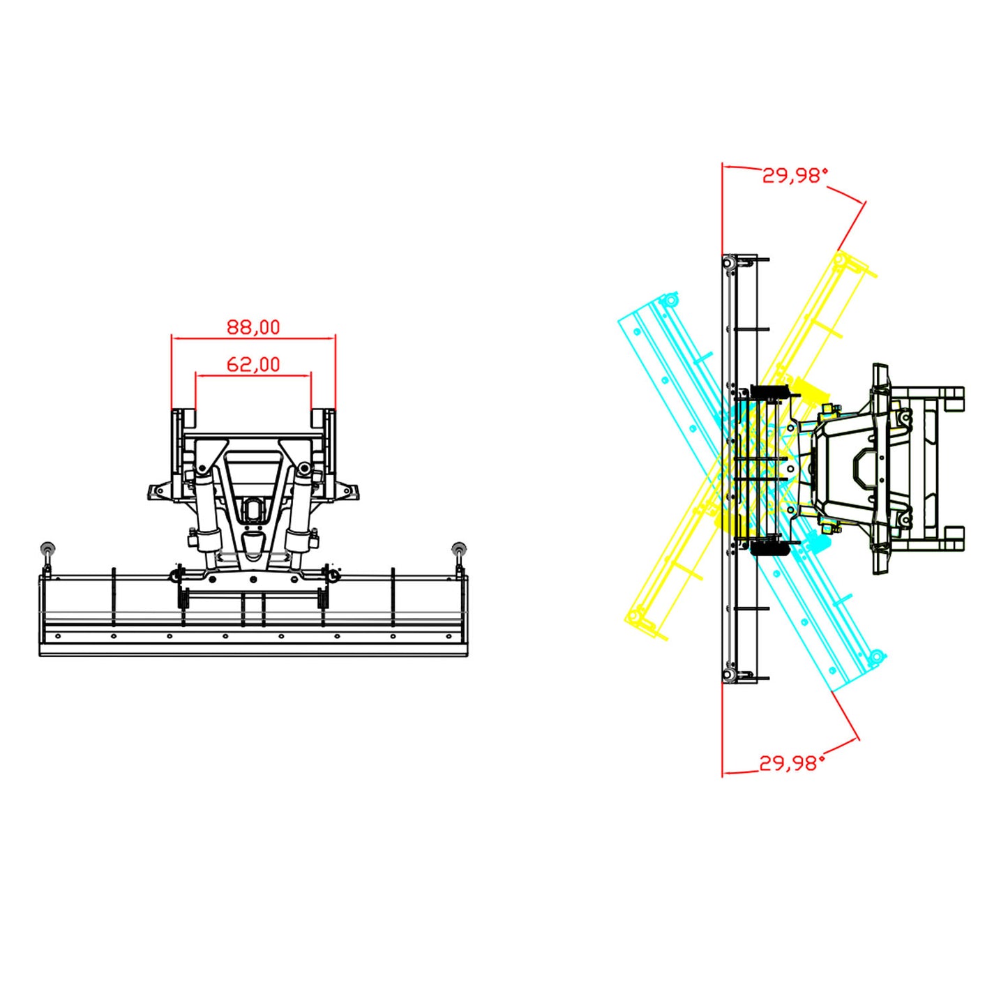 Hydraulisches Schneeschild aus Metall für 1/14 RC-LKW-Kipper