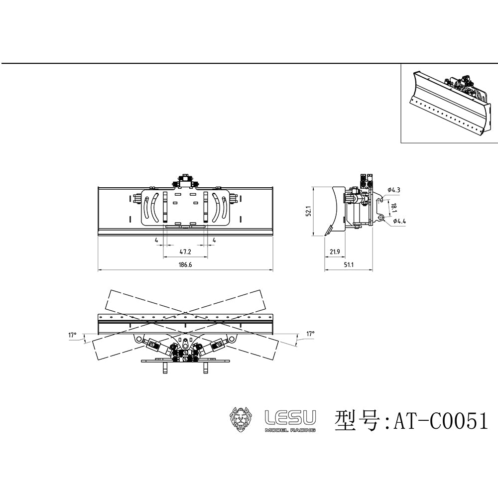 LESU 1/14 Metal Parts for AOUE MCL8 Hydraulic RC Loader