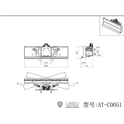 LESU 1/14 Metal Parts for AOUE MCL8 Hydraulic RC Loader