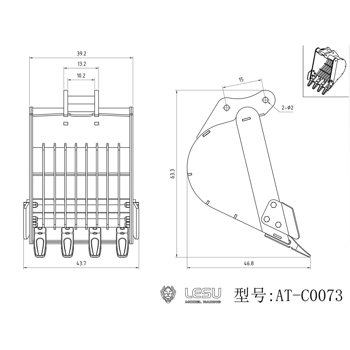 Metal Manual Quick Release Coupler Log Grapple Clamp Sieve Bucket Ripper for LESU Aoue PC30 B0003 1/14 RC Hydraulic Excavator Remote Control Mini Digger DIY Model