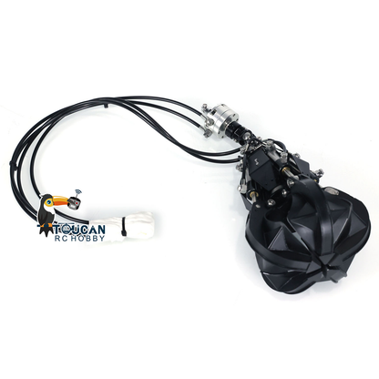 LESU 1/14 Metal RC Hydraulic Crane Attachments for Dump Truck Orange Peel Grab Clamshell Bucket Fork Brick Clamp Rotary Cylinder