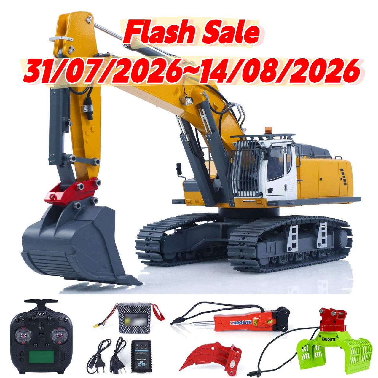 Flash Sale US STOCK KABOLITE 1/18 K962 100S Remote Control Hydraulic Excavator RC Digger Electric Claw Ripper Hammer Construction Car Machine Toys