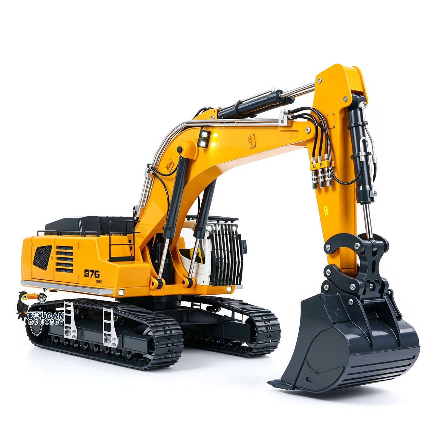 40KG! RTR 1/12 Metal Hydraulic RC Digger LR976 6CH Valves Remote Control Excavator 3.0L Dual Pump Hobbywing Brusheless ESC