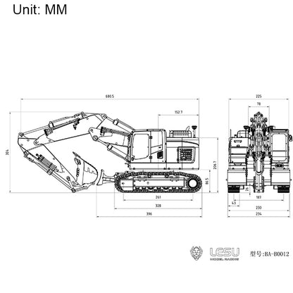 LESU 1/14 Hydraulic KIT Aoue ET26L RC Excavator B0012