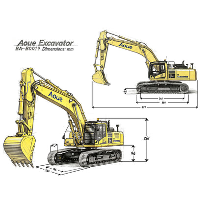 LESU 1/14 Metal Remote Control Hydraulic Tracked Excavator RTR Aoue PC500 RC Digger 7Ways Valve PL18EV Lite Radio Light Battery