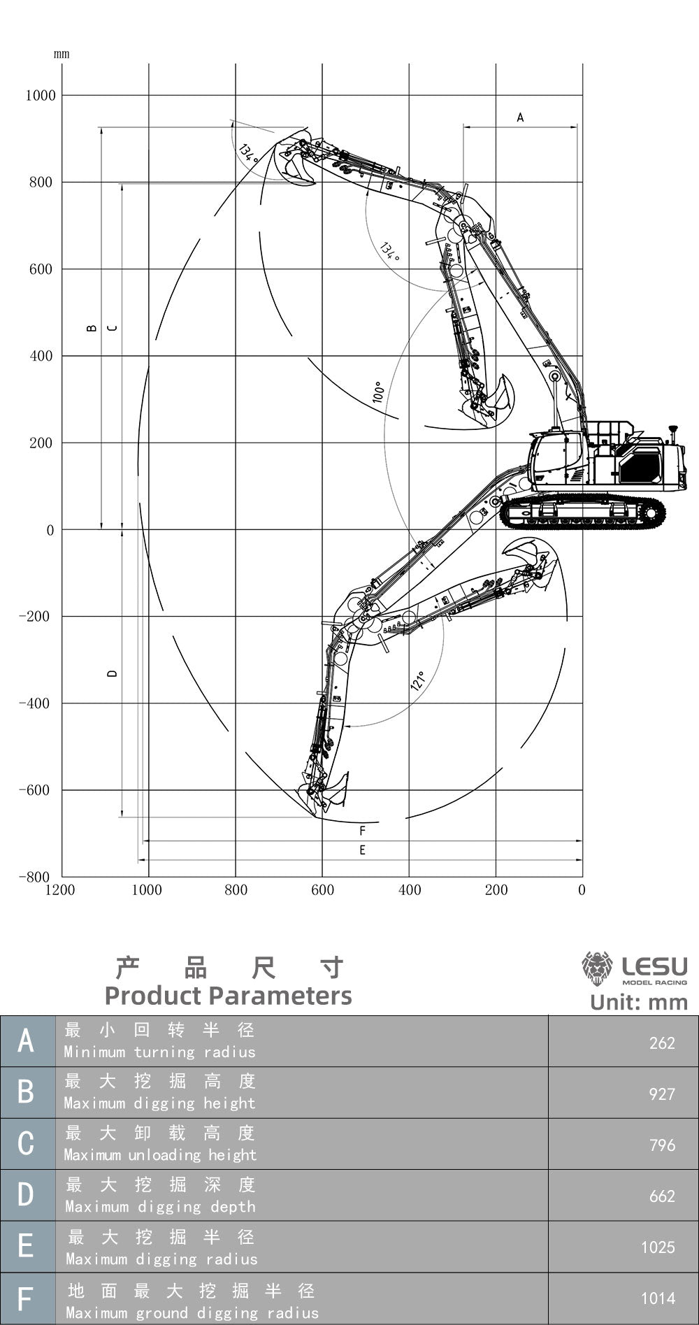 LESU 1/14 RC Hydraulic Excavator AOUE LR945 CNC Long-reach Digger RTR Radio Control Model Light 7CH Valve Paladin PL18EV LITE