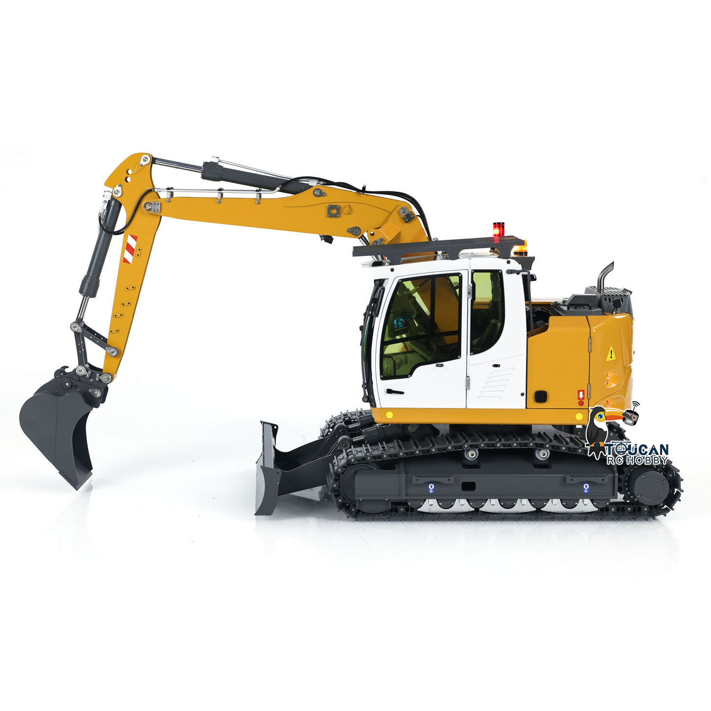 CUT Model 1/14 RC Hydraulic Excavator 914 5CH Valve Metal Remote Control Digger Construction Vehicle Warning Light Flysky ST8 Radio Sound System Charger