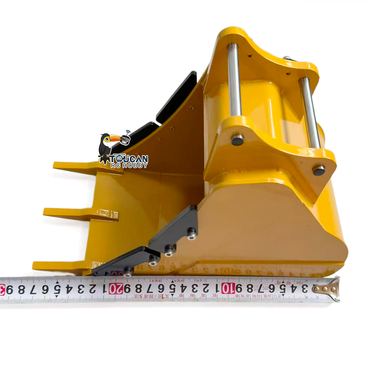 TOUCAN 1/8 Metal RC Excavator Attachments for 385CF Hydraulic Digger, Ripper, Bucket, Rake, Quick Coupler & Construction Model