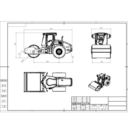 Rouleau compresseur RC en métal CS11 1/12 modèle PNP