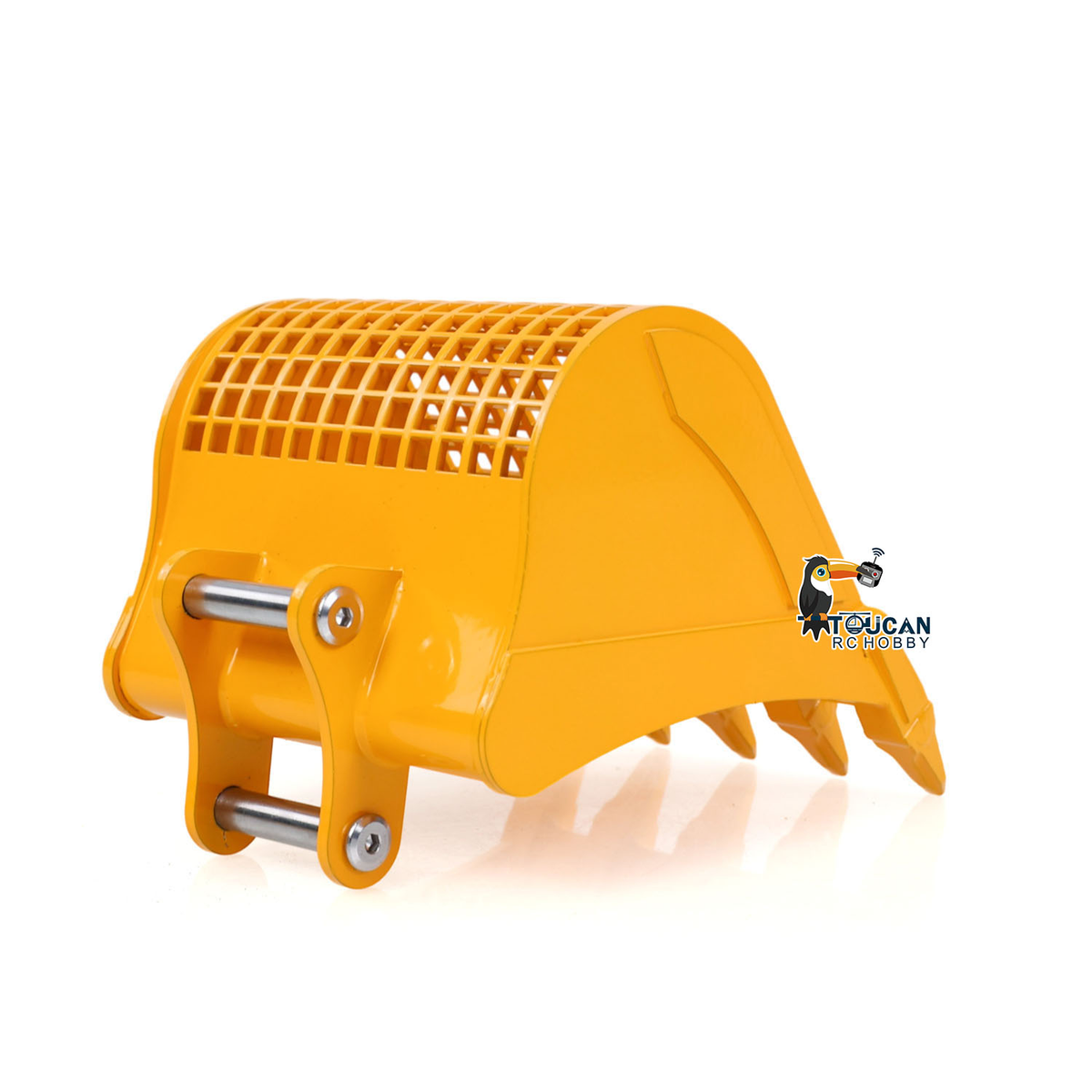 1/12 RC Hydraulic Excavator Metal Trapezoidal Bucket Narrow Toothless Toothed Grille Rake Attachment for 323GX Digger Construction Vehicle