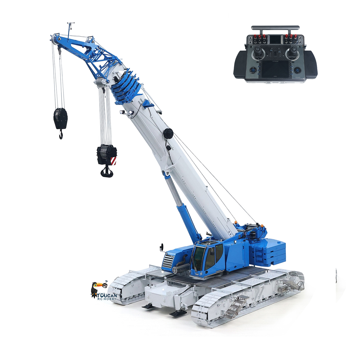 Pre-Order Eyewhale 1/14 Metal Remote Control Hydraulic Telescopic Crawler Crane Truck RC Hoist Model Brushless ESC Frsky Radio 5D Joystick