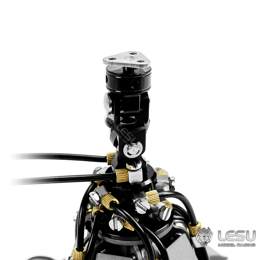 LESU 1/14 Metal RC Hydraulic Crane Attachments for Dump Truck Orange Peel Grab Clamshell Bucket Fork Brick Clamp Rotary Cylinder