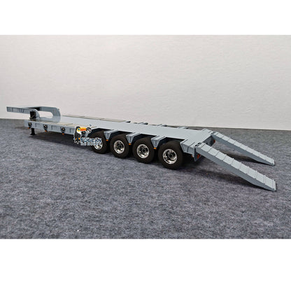 Metal 3Axles Gooseneck Low Flatbed Trailer Manual Support Legs for 1/14 Remote Control Tractor Truck 4151AK RC Lorry Car Model