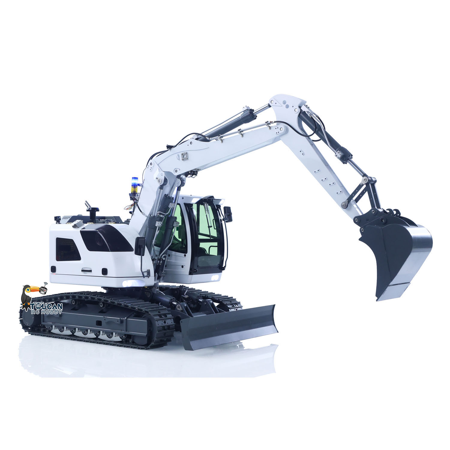 CUT Model 1/14 RC Hydraulic Excavator 914 5CH Valve Metal Remote Control Digger Construction Vehicle Warning Light Flysky ST8 Radio Sound System Charger