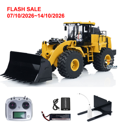 FLASH SALE US STOCK Metal 1/14 470 Hydraulic RC Loader Model with I6S Radio Controller Lights Sound System