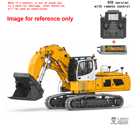 LESU LR956 1/14 Metal RC Hydraulic Front Shovel Excavator B0031 Dual Pumps KIT/PNP/RTR Digger with 7CH Valve Light System Simulated GPS