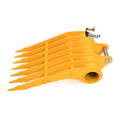 1/12 RC Hydraulic Excavator Metal Trapezoidal Bucket Narrow Toothless Toothed Grille Rake Attachment for 323GX Digger Construction Vehicle