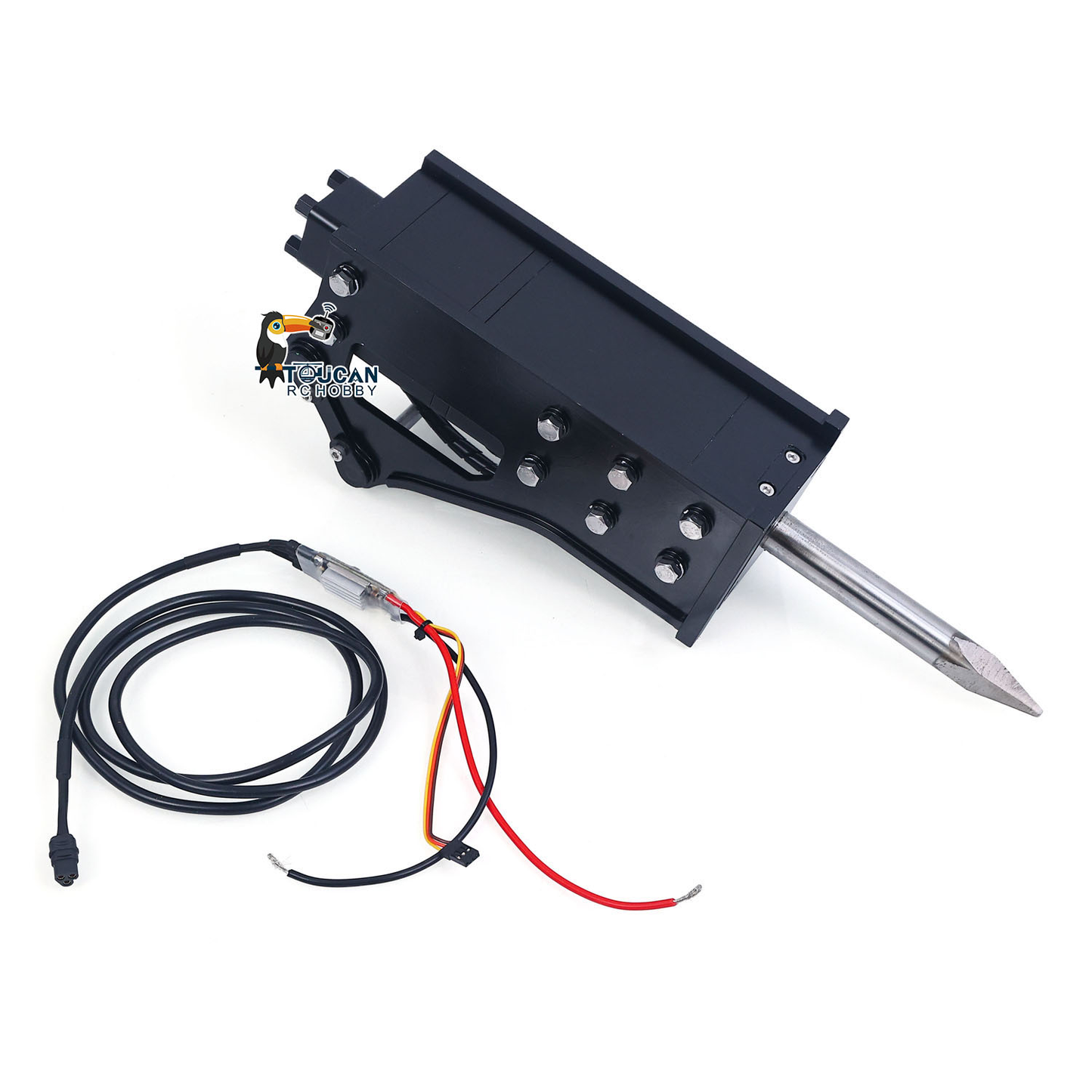 1/12 RC Hydraulic Excavator Attachments Metal Electric Hammer Hydraulic Shear Grille Bucket Rake Ripper Grading Bucket Set for C395 LR976 EC650