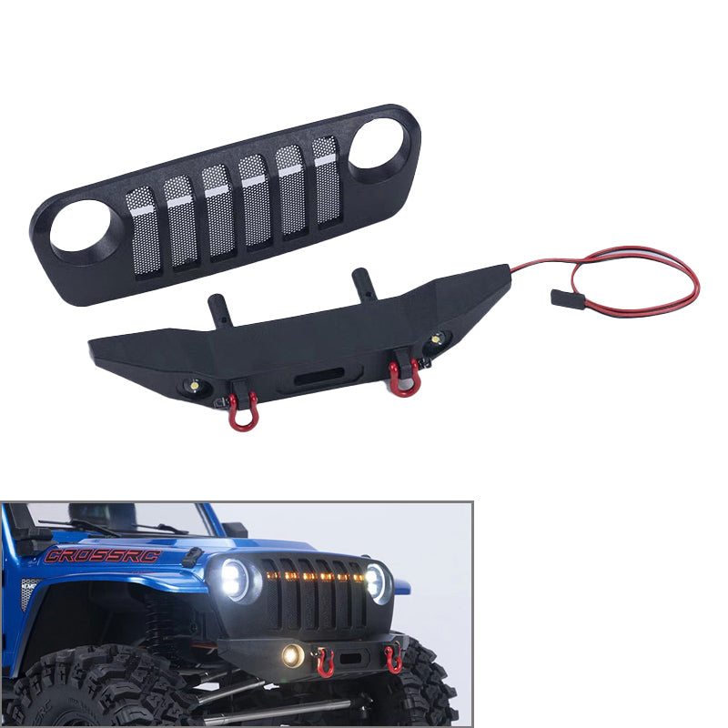 Frontstoßstange mit LED-Licht-Set für CROSSRC 1/8 4X4 EMO X RC Crawler