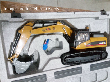 Second Hand US Stock HUINA New Upgrade 580 1/14 Metal Excavator Model Engineering Vehicle Electric Ball Grabber 360 Rotating Shear Claw Sound Lights