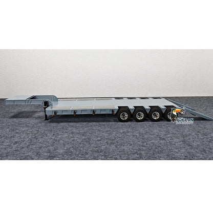 Metal 3Axles Gooseneck Low Flatbed Trailer Manual Support Legs for 1/14 Remote Control Tractor Truck 4151AK RC Lorry Car Model