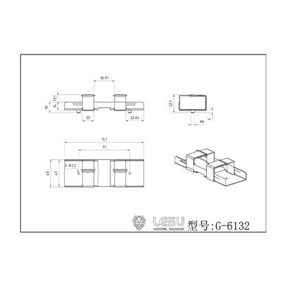 LESU Metall Batterie Box Batterie Slots für Tamiya DIY 1/14 RC Lkw