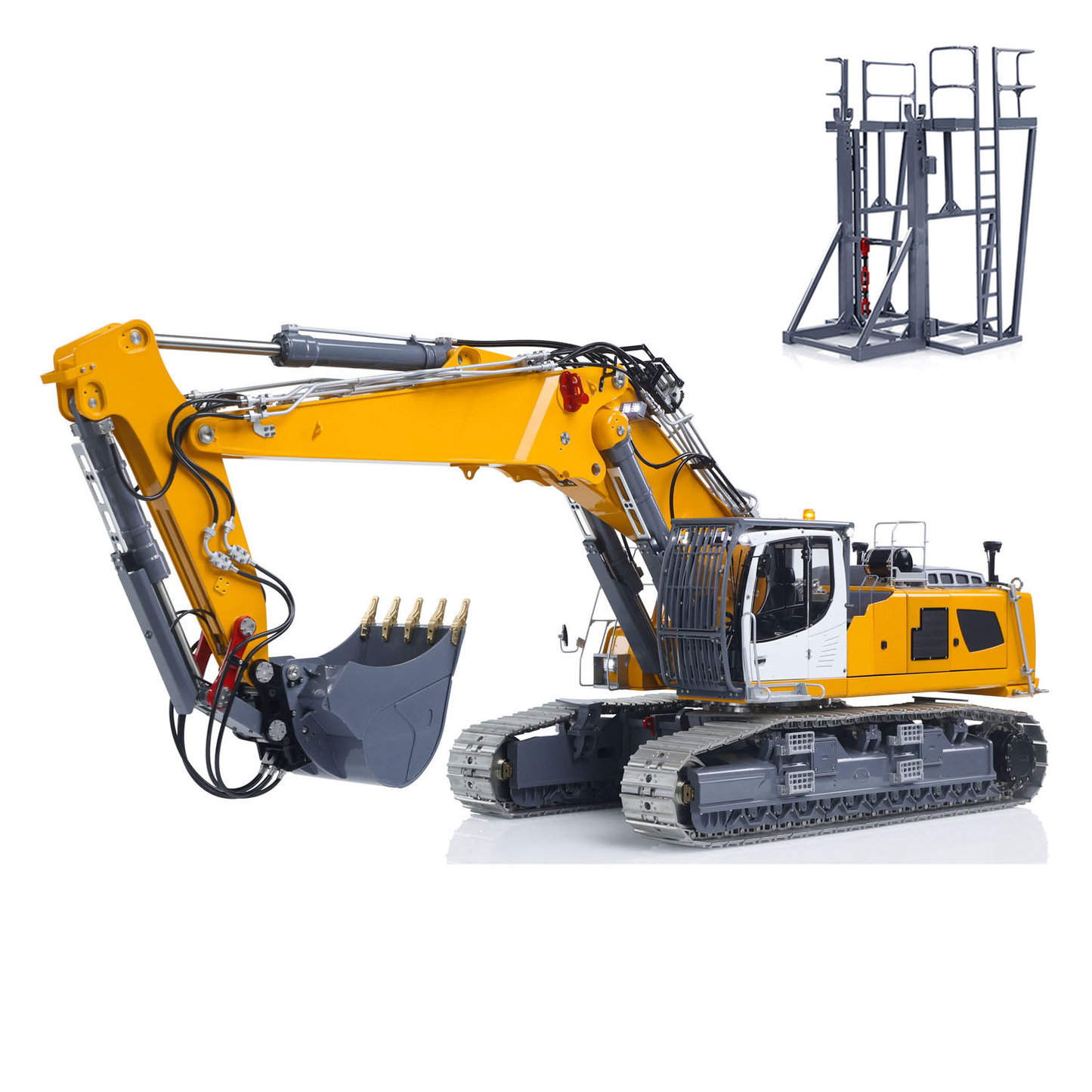 Machine lourde 1/14 RC Excavatrice entièrement hydraulique LESU LR960 Pelle de chantier