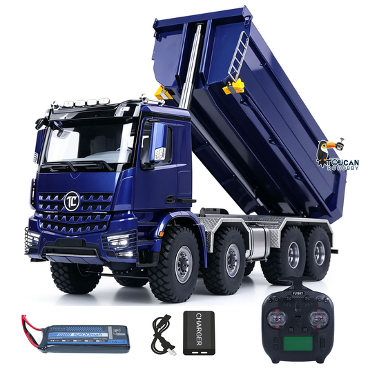 MD 1/14 8*8 Metal RC Hydraulic Dump Truck 3348 2Speed Remote Control Tipper Differential Locks Brushless Motor Radio Light Sound