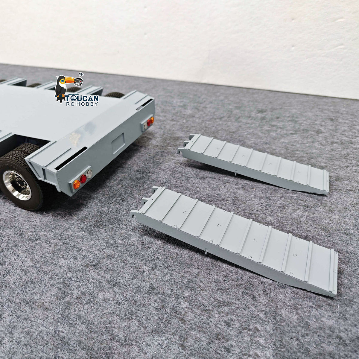 Metal 3Axles Gooseneck Low Flatbed Trailer Manual Support Legs for 1/14 Remote Control Tractor Truck 4151AK RC Lorry Car Model