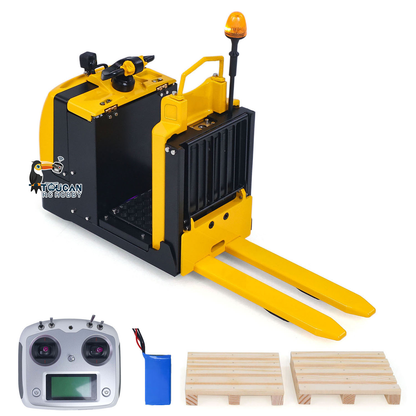 Metal 1/14 RC Electric Forklift MO55 RTR Remote Control Low Level Order Picking Truck Model Flysky Radio Battery Light Sound Ready to Run