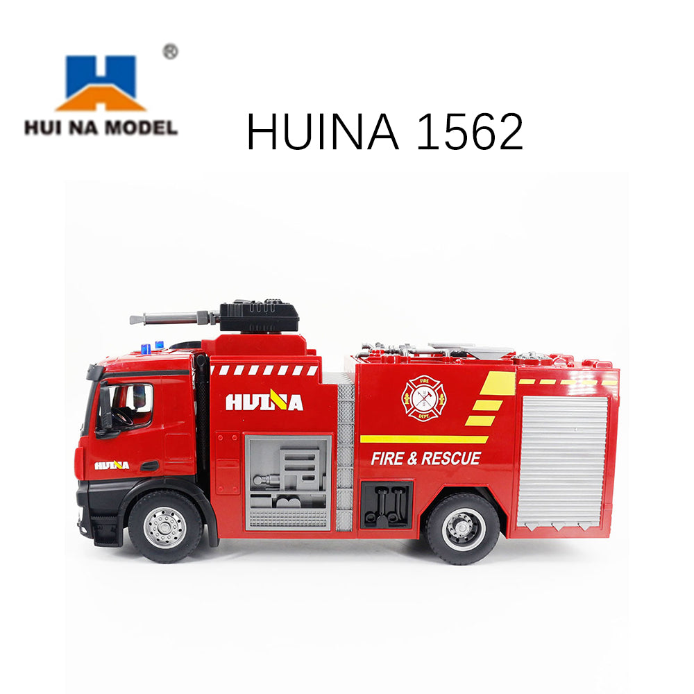 US STOCK HUINA 1/14 RC 2.4G 562 Box Water Sprayable Fire Truck Car Toy Model Gift Battery